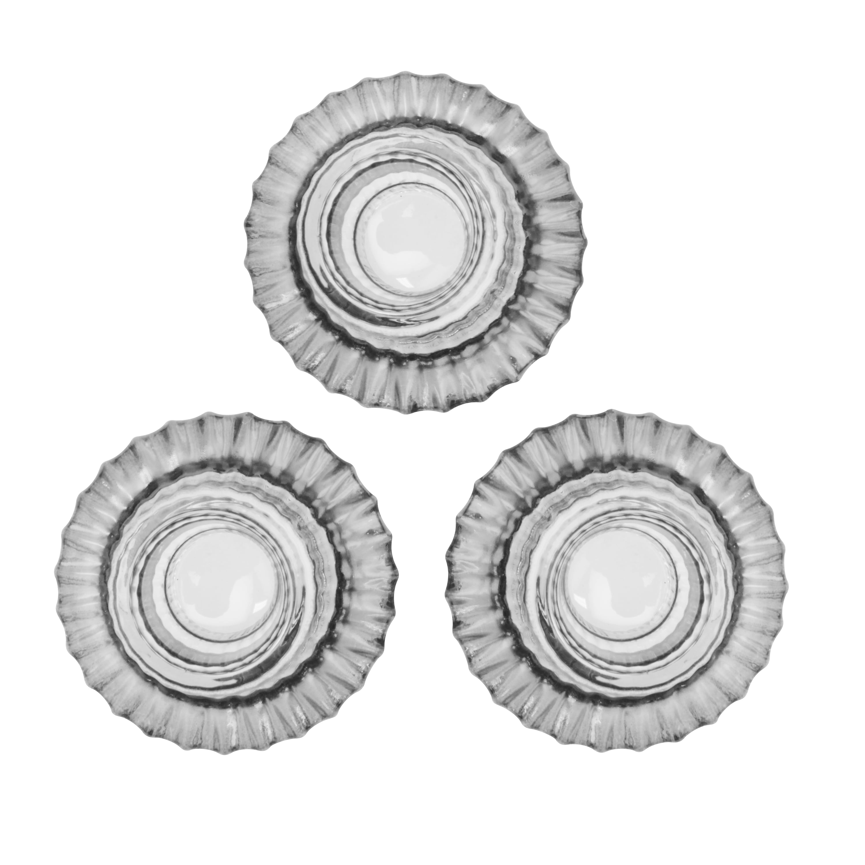 (2 pack) Mainstays Decorative Clear Glass Ribbed Taper Tealight Candleholder, Set of 3, 3"