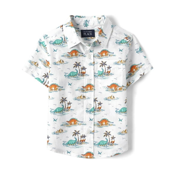 Camisa The Children's Place para niños y niños pequeños, blanca, 4T