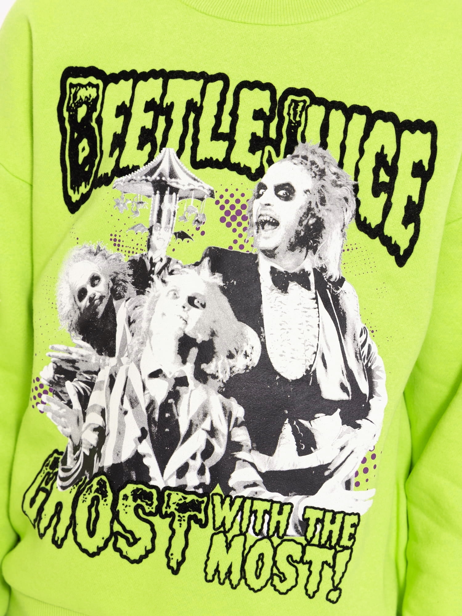 Beetlejuice Boys Long Sleeve Halloween Graphic Crewneck Sweatshirt, Sizes 4-18