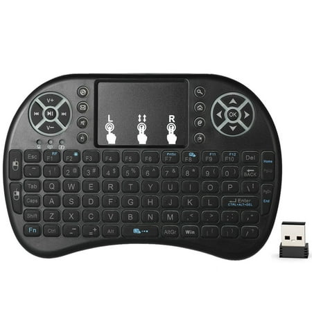 2.4GHz W ireless QWERTY Keyboard Air Mouse Touchpad Backlight for Android TV BOX Smart TV (Best Air Mouse Android Box)