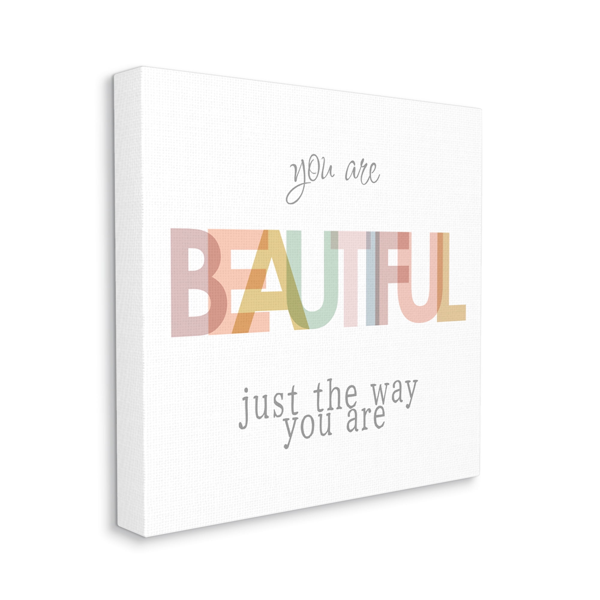 Stupell Industries Beautiful Self Confidence Phrase Inspirational Painting Gallery Wrapped Canvas Art Print Wall Art, 24 x 24