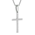 thumbnail image 2 of Dazzlingrock Collection Round White Diamond Cross Religious Pendant for Her with Silver Chain (0.15 ctw, Color I-J, Clarity I1-I2) in 14K White Gold, 2 of 5