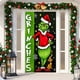 thumbnail image 1 of Decoración de puerta de entrada de Grinch, puerta de Navidad, ancho de tela de poliéster, decoración de Navidad y Año Nuevo, cortina de puerta de Navidad, decoración navideña, 90 x 200 cm, cubiertas d, 1 of 3
