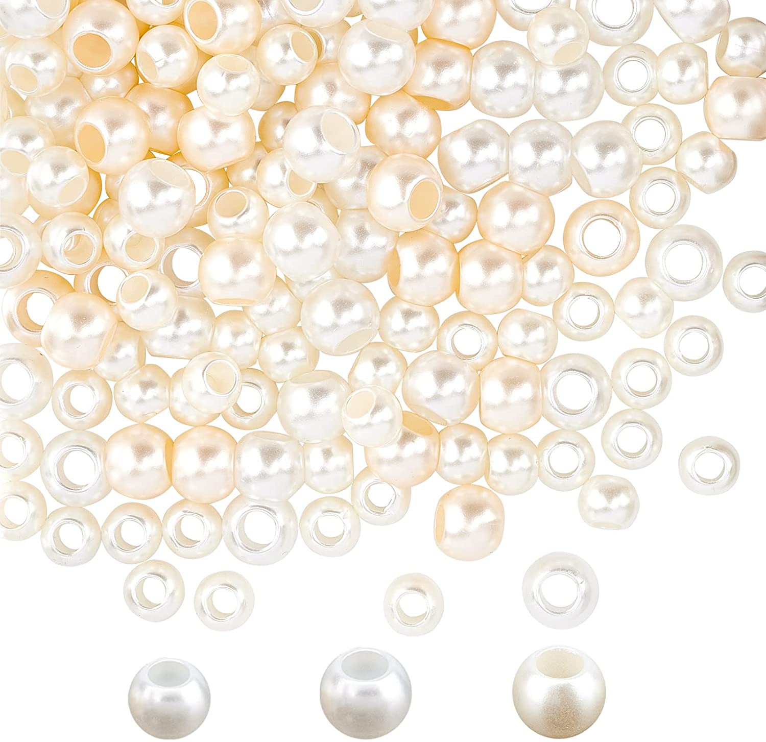50pcs Colorful Acrylic European Rondelle Beads – 14mm, Large Hole, Charms Findings