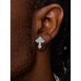 thumbnail image 4 of 1Ct Round Cut Lab Created Diamond Mens Cross Stud Earrings 14K White Gold Plated, 4 of 4