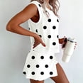 thumbnail image 2 of Morttic Women's Polka Dot 2 Piece Outfit – Sleeveless Crew Neck Tank Top & Side Slit Skort Set Summer Casual for Daily Wear White，S, 2 of 6