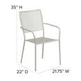 thumbnail image 5 of Flash Furniture Commercial Grade Light Gray Indoor-Outdoor Steel Patio Arm Chair with Square Back, 5 of 11