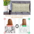 thumbnail image 4 of Sage Green Flowers Satin Pillowcase for Hair and Skin with Zipper, Soft Breathable Cooling Silk Pillow Cases, Rustic Pastoral Botanical Floral Leaf Throw Pillow Covers King Size 20"x40", 4 of 6