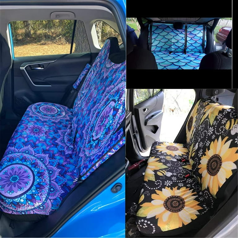 Light Blue Car Seat Covers for Women Girly Cute Lucky Bowknot