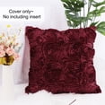 thumbnail image 5 of Unique Bargains 3D Flower Decorative Throw Pillow Cover 16" x 16" Burgundy, 5 of 8