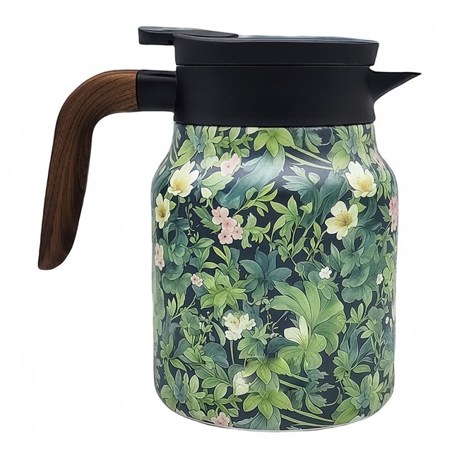 Té Separación Aislamiento Térmico Tetera Aislada 800ml Patrón Floral Vintage Acero Inoxidable Con Infusor para El Y Comedor