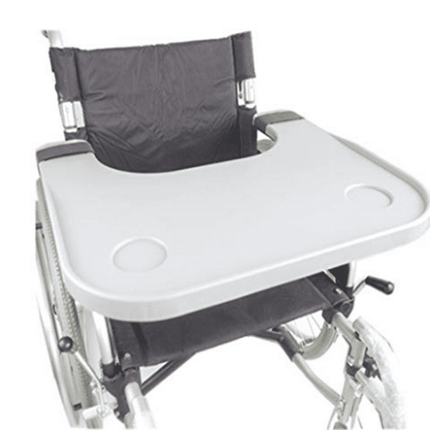 Wheelchair Tray Table - Removable Wheelchair Desk Lap Board Eating Aid for  Nursing Patient, Fits Wheelchair Arms of 16 - 20 (Blue)