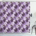 thumbnail image 1 of English Art Shower Curtain, Floral Flowers Petals Buds Flourishing Botanical Garden Violet Linear Nature, Fabric Bathroom Set with Hooks, 69W X 75L Inches Long, Multicolor, by Ambesonne, 1 of 3