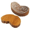 thumbnail image 3 of IBA Indianbeautifulart Textile Printing Block Paisley Hand Carved Wooden Stamp Wood Block Printing Textile Stamp For Fabric /Pottery Blocks- 6 Inches, 3 of 6