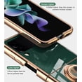 thumbnail image 7 of Compatible with Galaxy Z Flip 3 Kickstand Case, Shiny Ring Holder Plating Rose Gold Edge 360¡ãRotate Stand for Women Girls Slim Protective Magnetic Cover Case for Samsung Z Flip 3, Pink, 7 of 7