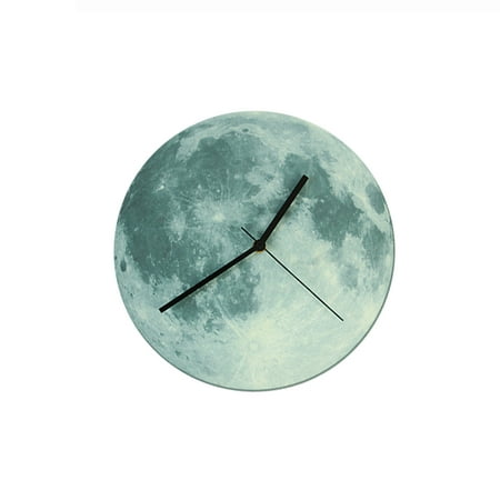 - Creative Luminous Moon Moonlight Wall Clock Mute Quiet Clocks for Kids Gifts Home Wall Art Decoration Living room (Classical Green)