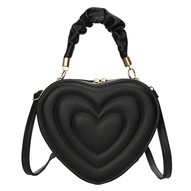 Bolso de mano con forma de corazón para mujer bolsos de noche elegante PU con correa bolso de mano