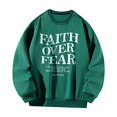 thumbnail image 3 of Sudadera para mujer, camisetas lindas creativas de invierno para el hogar, oficina, regalo de Navidad para mujer Verde, 3 of 8