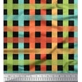 thumbnail image 1 of Soimoi Black Japan Crepe Satin Fabric Check Check Print Sewing Fabric Yard 42 Inch Wide, 1 of 3