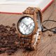 thumbnail image 3 of Mirar Reloj de madera para hombre con correa de madera y metal Reloj de pulsera de cuarzo Cronógrafo Visualización de fecha 1 1, 3 of 5