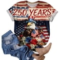 thumbnail image 4 of mgoYE Women Grey Shirt 2XL 250th Anniversary Gifts Women's 250 Years America Anniversary 250th Independence Day Vintage V-Neck T-Shirt|Watermelon Red L, 4 of 7