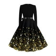 thumbnail image 5 of Women's Valentine s Day Heart Print Dress Long Sleeve Belted Waist Flowy A Line Skirt Romantic Red Heart Detail Comfortable Soft Material Perfect for Casual, Sizes S-5XL, 5 of 5