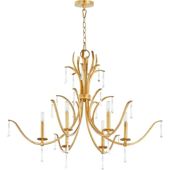 620-6-74 Quorum Lighting Majesty - 6 Light Chandelier In Traditional Style-23.75 Inches Tall and 38 Inches Wide     -Traditional Installation