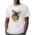 thumbnail image 6 of Killer Whale Men's T Shirts Fire T-Shirt for Men Cartoon Crew Neck Tees Cotton Tops, White, M, 6 of 7