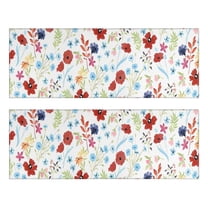 Kitchen Rugs Sets Of 2,Pioneer Flower Floral Print Pattern Anti Fatigue Kitchen Mat Rugs Non Slip Washable,Decorative Kitchen Floor Mats for Kitchen,Sink,Laundry,17"X47"