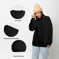 thumbnail image 4 of XXXFLOWER Ladies Casual Tops, Women’s Waffle Henley Long Sleeve T Shirt - Lightweight Crew Neck Blouse for Spring Autumn Daily Casual Wear(Black)2XL, 4 of 6