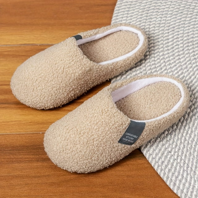 CHUANK Men‘s Warm Plush Lightweight Indoor Slippers