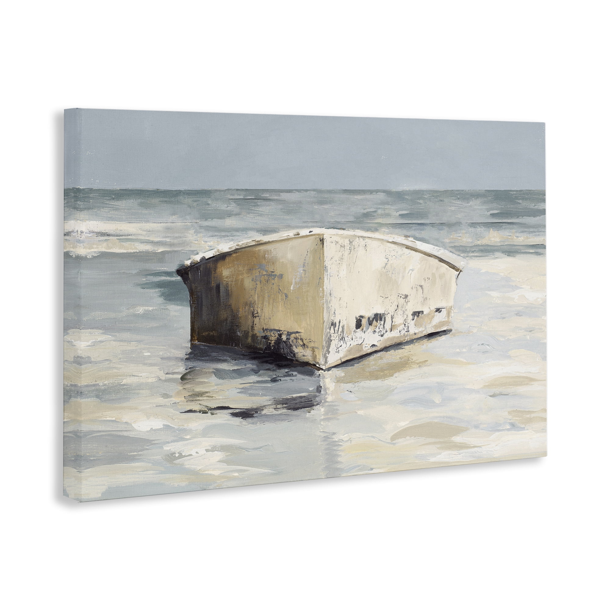 Stupell Industries Abandoned Boat Hull Transportation Painting Gallery Wrapped Canvas Art Print Wall Art, 24 x 16