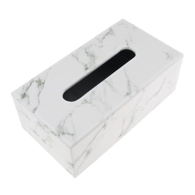 Caja de pañuelos de cuero de PU Funda Servilletero Titular de la caja Mármol L Sunnimix Bandeja de soporte de estuche de tejido de PU