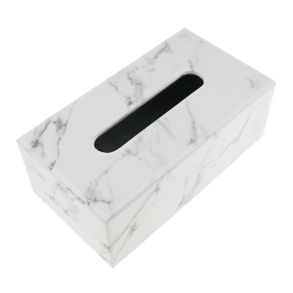 Caja de pañuelos de cuero de PU Funda Servilletero Titular de la caja Mármol L Sunnimix Bandeja de soporte de estuche de tejido de PU