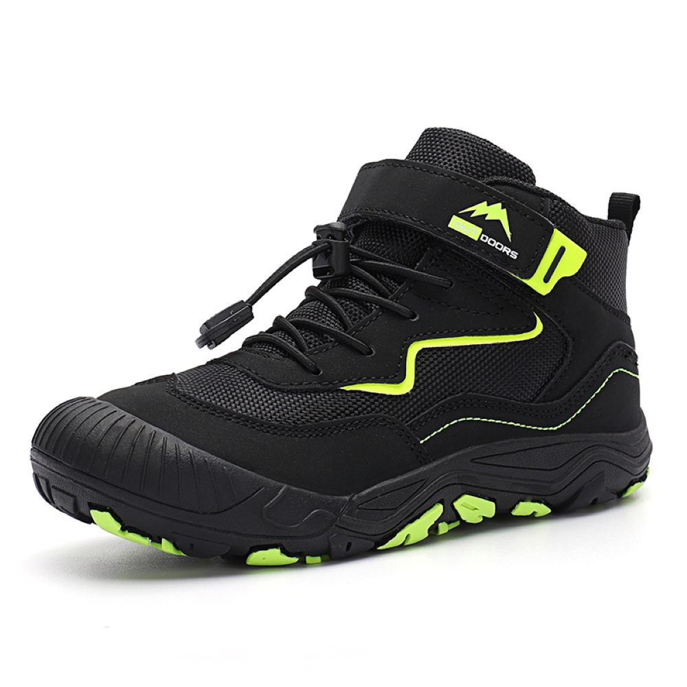 Gexuosn Kids Boys Girls Hiking Shoes Wide Toe Box Hiking Boots Barefoot Outdoor Shoes for Walking Climbing Running,Black
