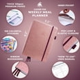 thumbnail image 4 of Clever Fox Weekly Meal Planner - Weekly & Daily Meal Prep Journal with Shopping and Grocery Lists for Menu Planning, Healthy Diet & Weight Loss Tracking, Lasts 1 Year, Undated , A5 - Rose Gold, 4 of 7