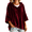 Wine, variant on Dpjklzsn Women's Oversized Velour Hoodie Poncho, Drawstring V Neck Relaxed Pullover Top