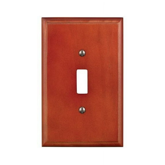 Leviton 89201-CHR 1-Gang Toggle Switch Wallplate, Cherry Wood Finish