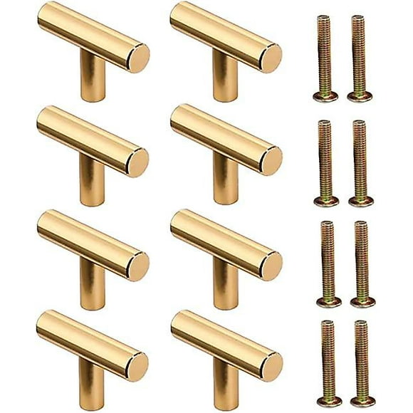 Drawer Door Handle 8 Pieces Single Round Hole Drawer Knobs Single Hole Cupboard Handles Metal T-Shaped Handle for Cabinet Cupboard Drawer Kitchen Cabi
