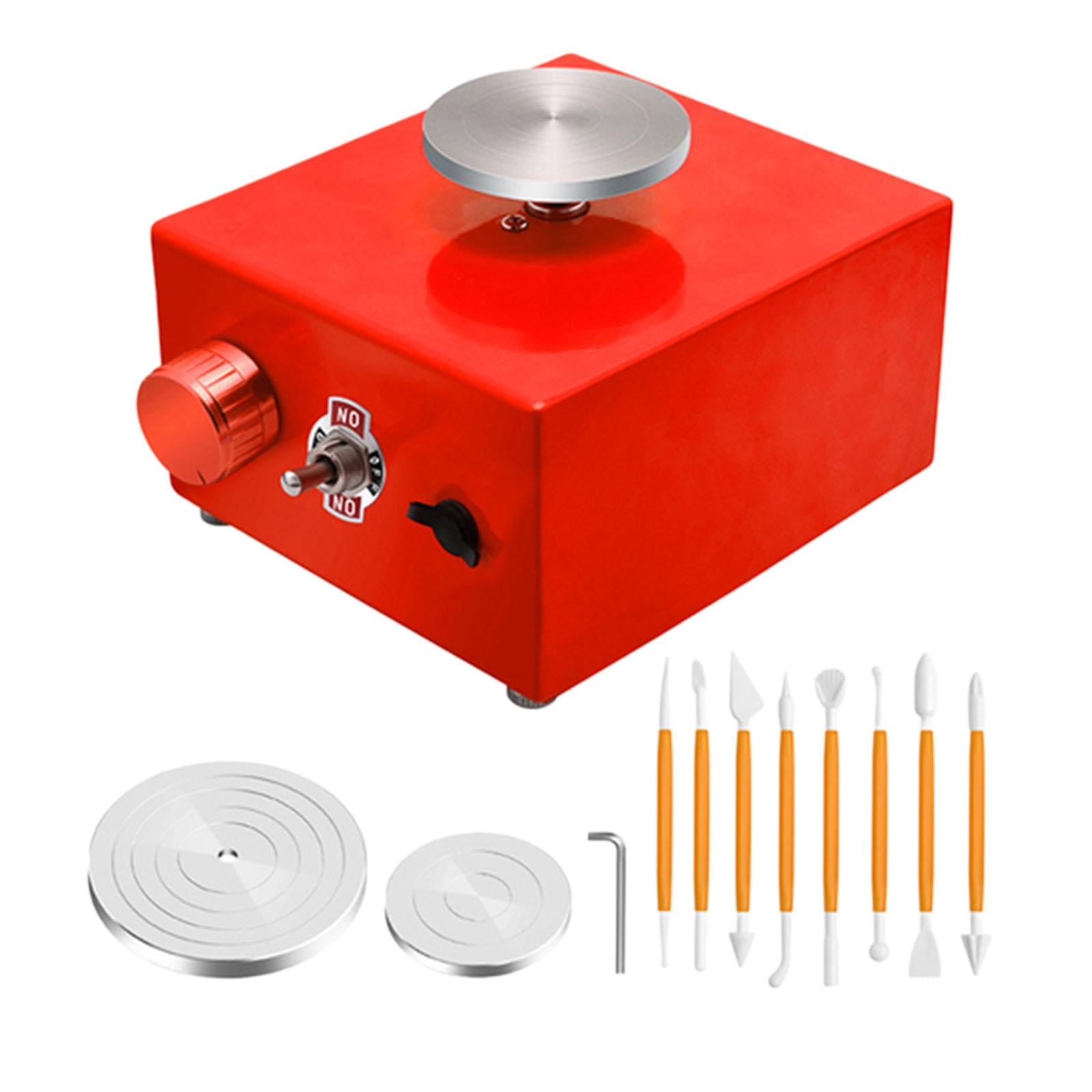 FVDPWYE DIY Electric Pottery Wheel Ceramic Machine Work Clay Art Craft Shaping Too Red