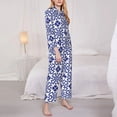 thumbnail image 3 of Picia Porcelain Chinaware Pattern Women’s Long-Sleeve Sleepwear Set - Soft 2-Piece Loungewear with Pockets, Comfy PJs for Relaxing Nights-Medium, 3 of 7
