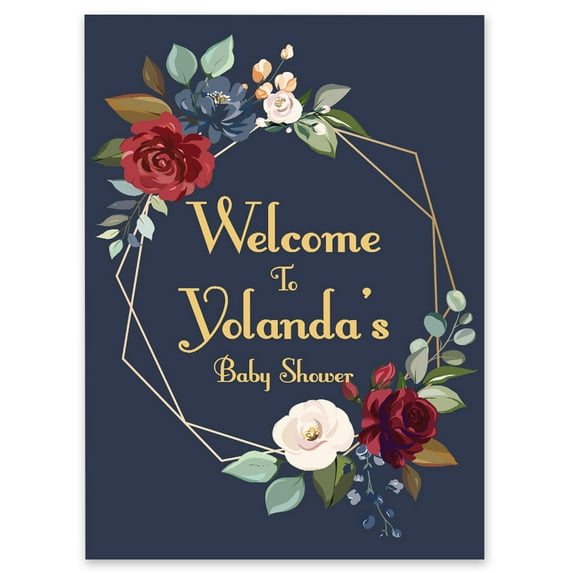 Darling Souvenir MADE WITH LOVE PersonalizedWelcomeSignFor Baby Shower,Painted RosesBaby Shower Collection Great For Your Celebrations- 18x 12