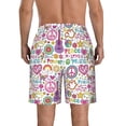 thumbnail image 3 of KLL Peace Love and Dove Flower Power Men's Casual Summer Beach Shorts Hawaiian Shorts with Pockets-XX-Large, 3 of 5