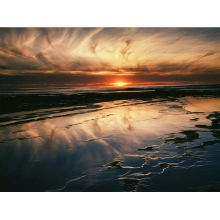 California, San Diego, Sunset Cliffs, Sunset Reflecting in Tide Pools Print Wall Art By Christopher Talbot (Best Tide Pools In Northern California)