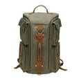 thumbnail image 1 of Mochila de lienzo impermeable, bolsa de viaje para caminar por el trabajo al aire libre para acampar Verde, 1 of 8