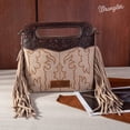 thumbnail image 3 of Wrangler Women's Tooled Fringe Crossbody Bag Tan One Size, 3 of 6