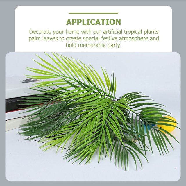 KAKOWELY 2Ud Hojas Decorativas De Palma Tropical Artificial Para Ambiente De Fiesta