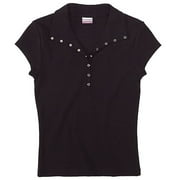 Juniors' Ribbed Snap Polo