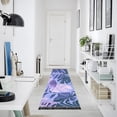 thumbnail image 5 of Purple Lotus Leaf Bedroom Runner Rug 2'x 6' Non Slip Carpet Indoor Home Area Rug Living Room, 5 of 8