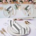 thumbnail image 2 of Grey Striped Cloth Napkins, Minimalist Farmhouse Stripe Washable and Reusable Dinner Napkins Set of 6, Table Napkin for Kitchen Party Birthday Wedding Hotel Housewarming 20"x20", 2 of 8